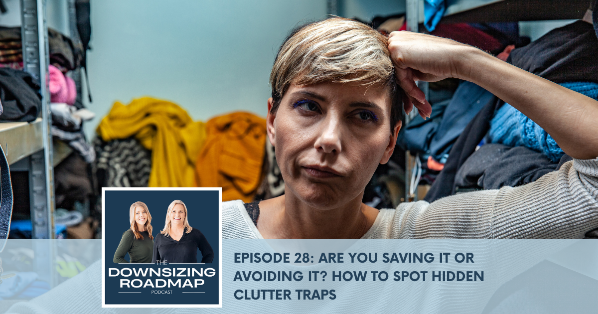 Woman frustrated in front of closet full of everyday things