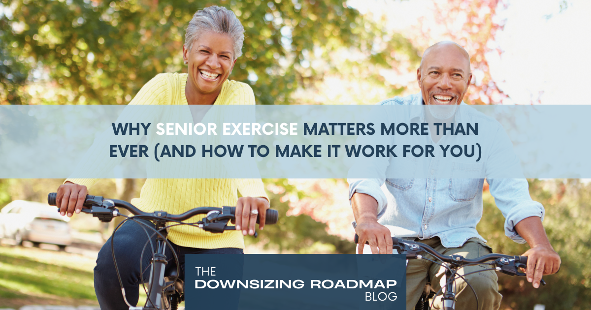 Older couple doing light exercise together at home