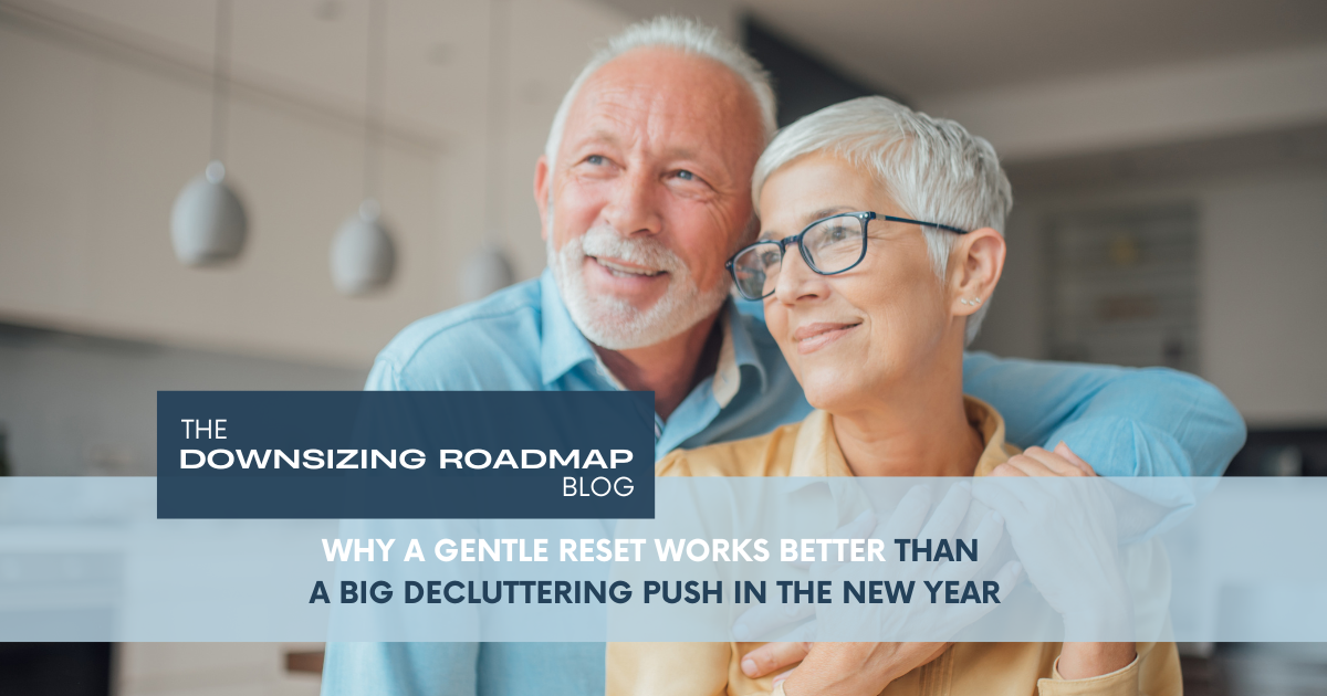 Downsizing without overwhelm by starting small in a calm, organized living space