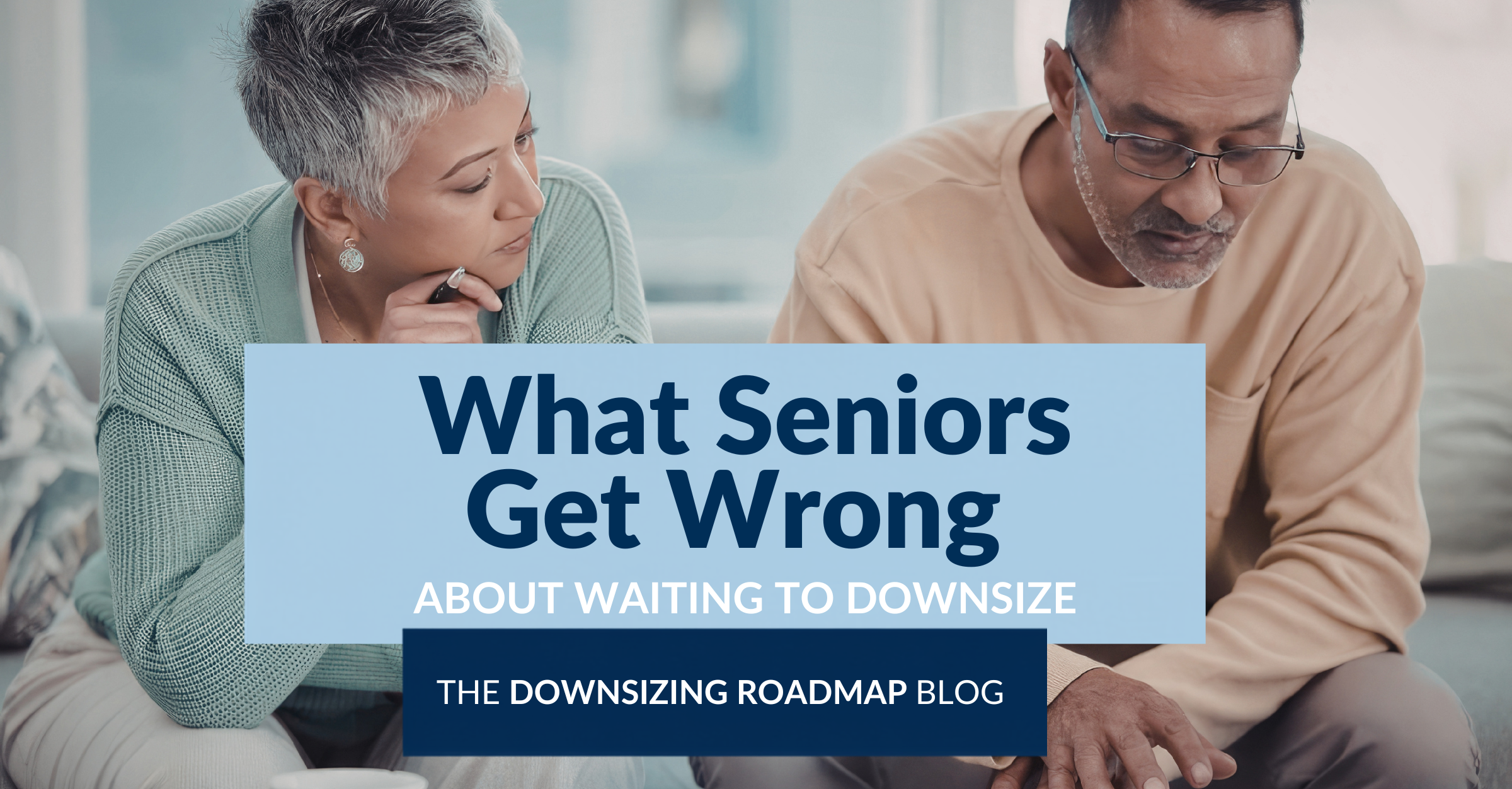 Older couple considering how their current home can better support aging in place and future downsizing decisions